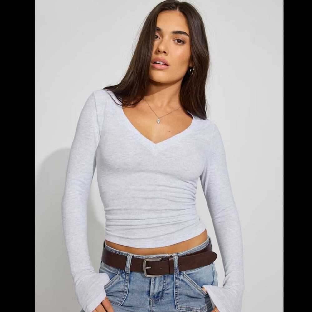 Garage - Serene Deep V-Neck Long Sleeve Top